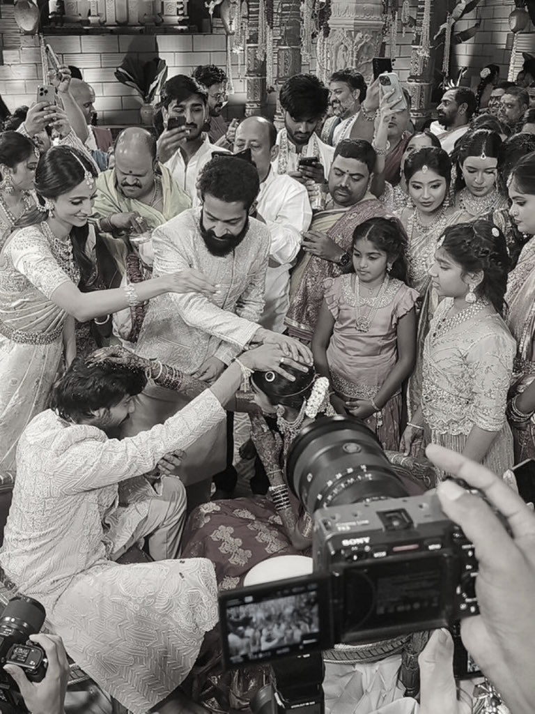 Jr. NTR attends Brother-in-Law Narne Nithiin’s wedding in Hyderabad