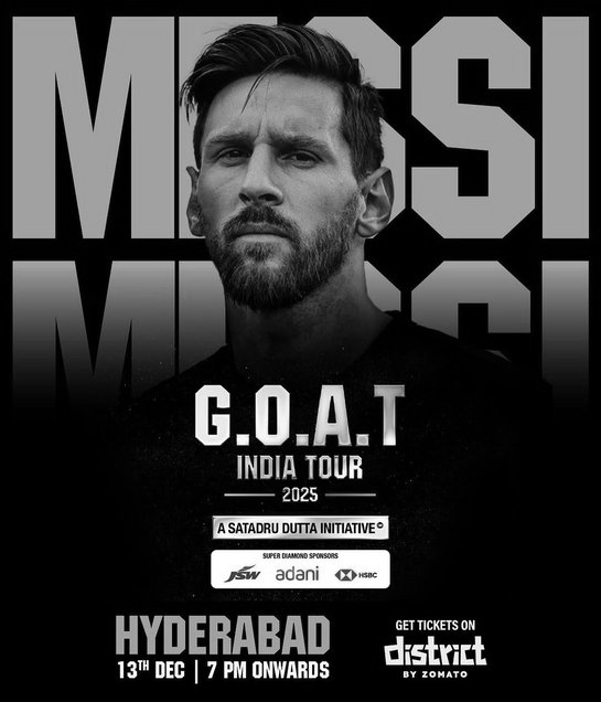 Hyderabad Set to Host the G.O.A.T: Messi Arrives on 13th December!!