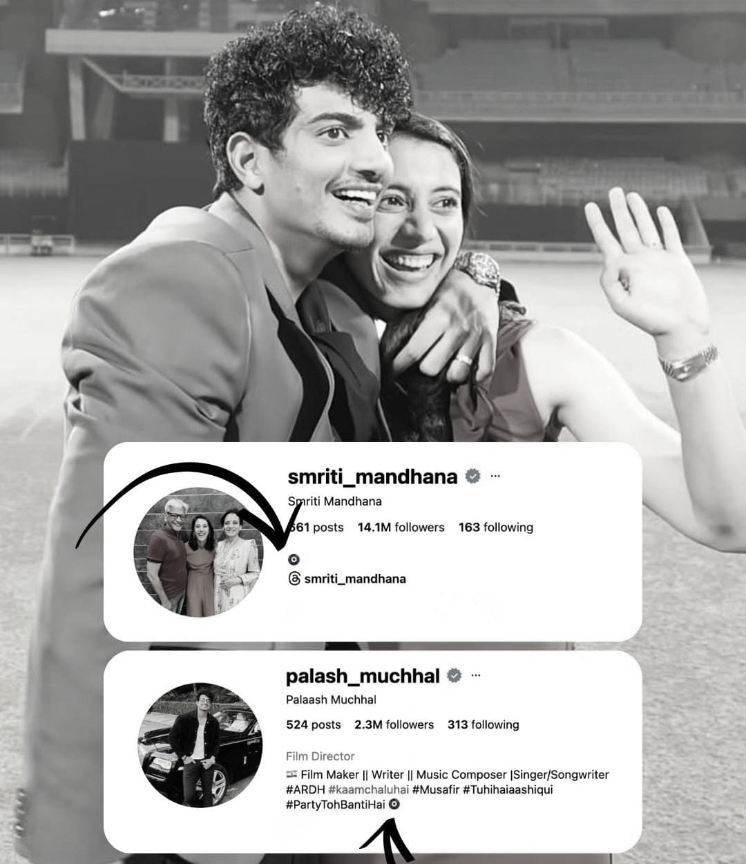 Smriti Mandhana and Palash Muchhal break silence with the nazar emoji in their Instagram bios