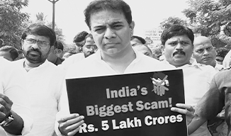 KTR protests against industrial land policy, accuses government of massive land scam