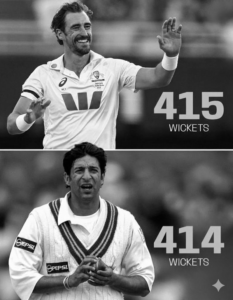 మిచెల్ స్టార్క్, వసీమ్ అక్రం రికార్డు అధిగమించి లెఫ్ట్-ఆర్మ్ సీమర్‌లలో టాప్ స్థానం