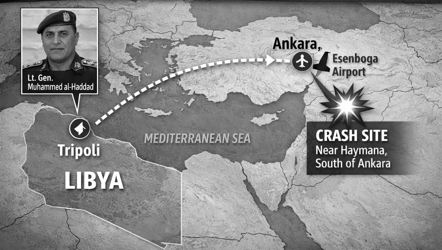 Libyan Military Chief Muhammad Ali Ahmad al-Haddad killed in plane crash in Turkey