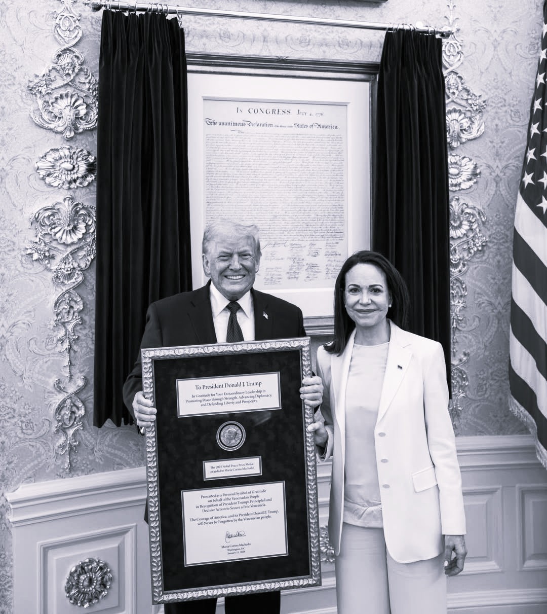 Venezuelan Nobel winner Maria honors Trump with Nobel Peace Prize amid Venezuela crisis