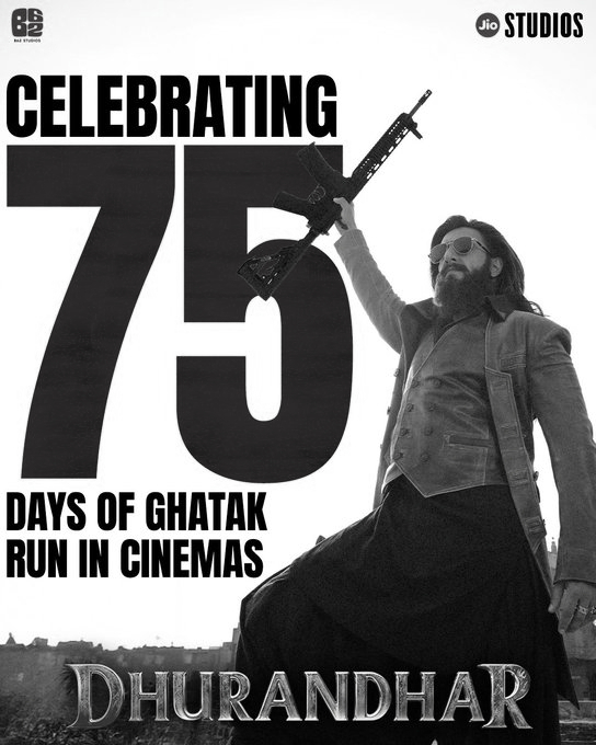 Dhurandhar completes 75 days in theatres, Sequel slated for March 2026