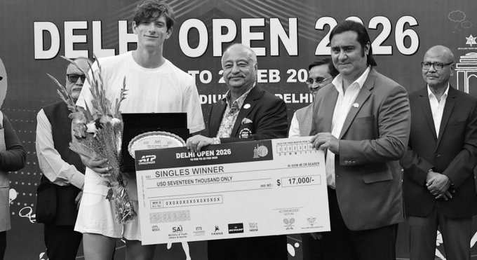 Epic comeback! Greece’s Sakellaridis clinches maiden title in Delhi ATP Open thriller