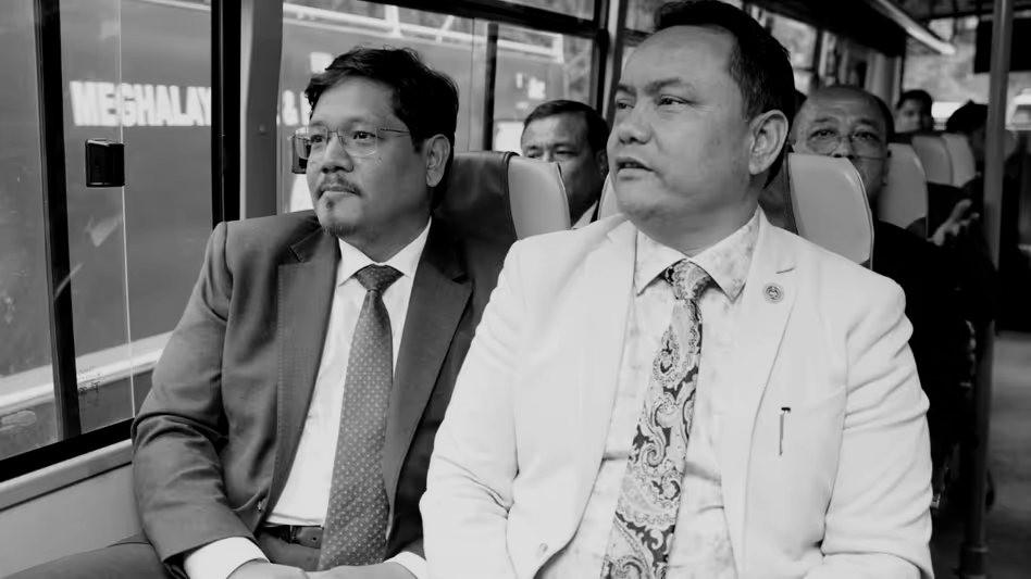 CM Conrad Sangma leads MLAs on bus tour to showcase new shillong projects