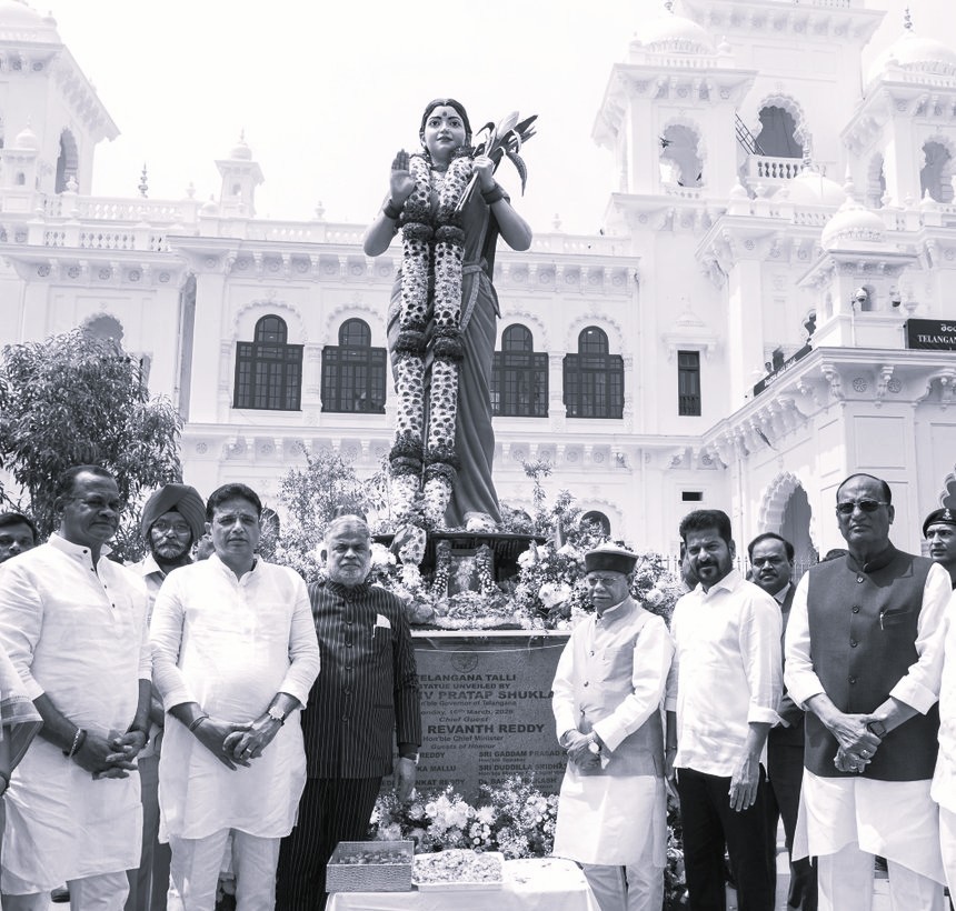 Governor Inaugurates Telangana Thalli Statue in Assembly Complex