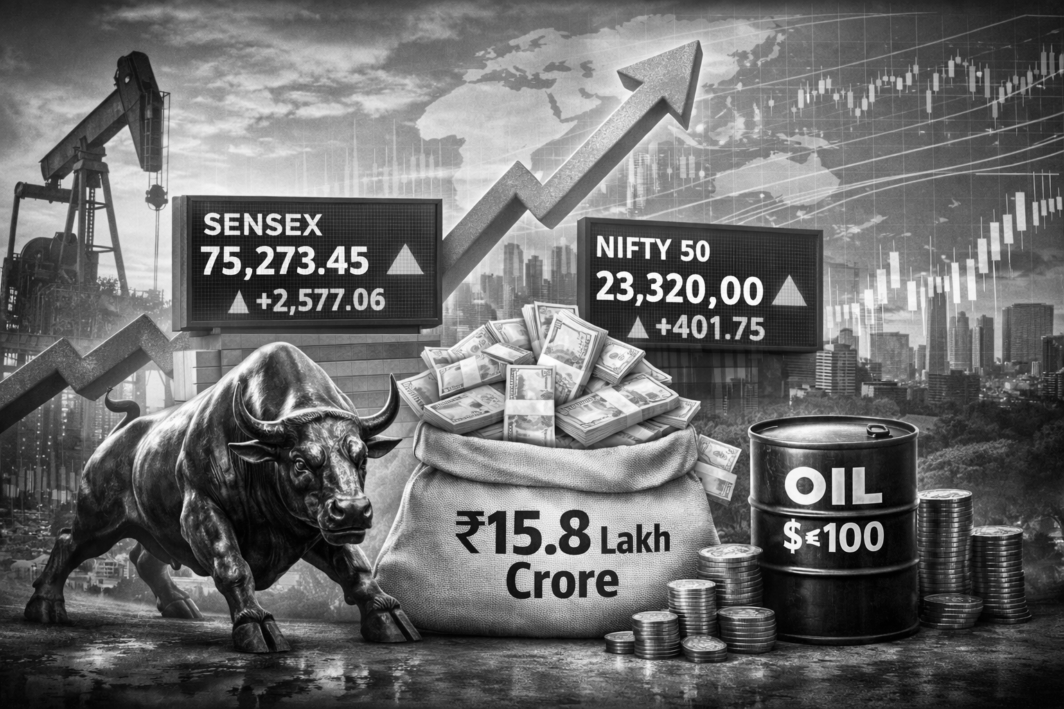 ₹15.8 Lakh Crore Added in Two Days as Markets Cheer Cooling Oil Prices