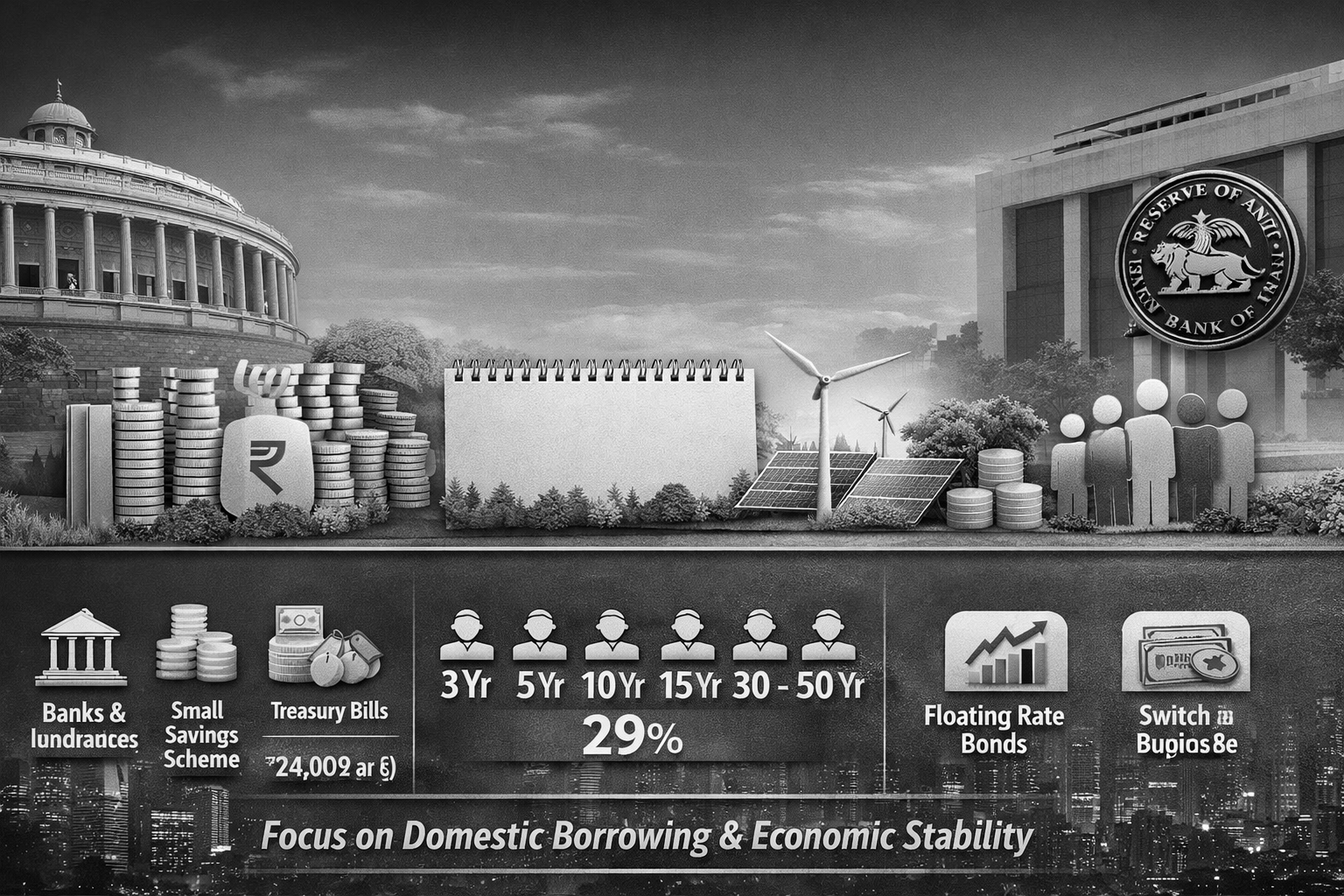 Govt Targets ₹8.2 Lakh Crore Market Borrowing in H1 FY27, Keeps Fiscal Deficit at 4.3%