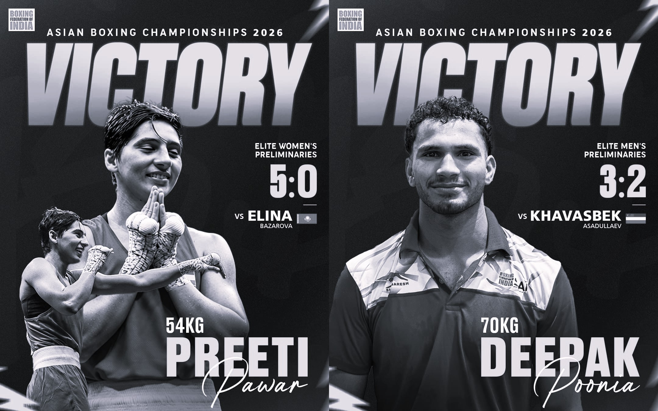 Preeti, Deepak Give India a Winning Start at Asian Boxing Championships 2026