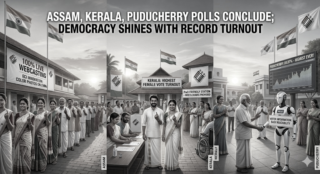 Polling wraps in Assam, Kerala, Puducherry! People’s power, turnout’s hits the tower
