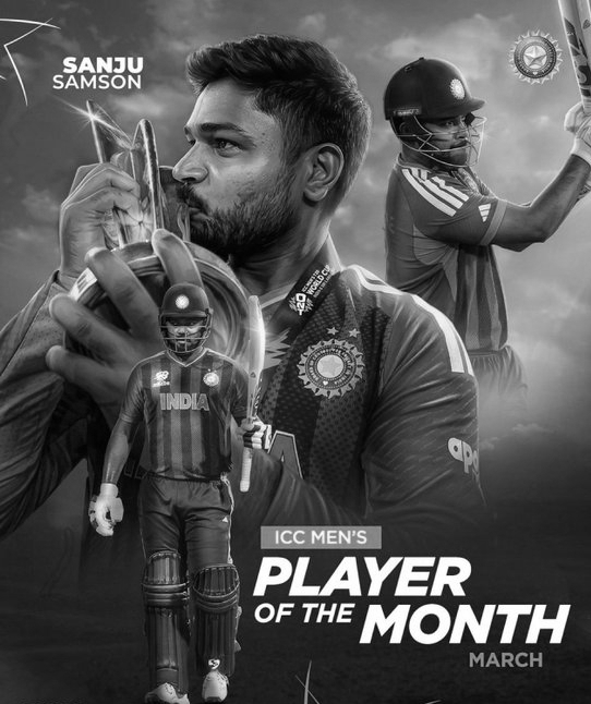 Sanju Samson named ICC Men’s Player of the Month for March