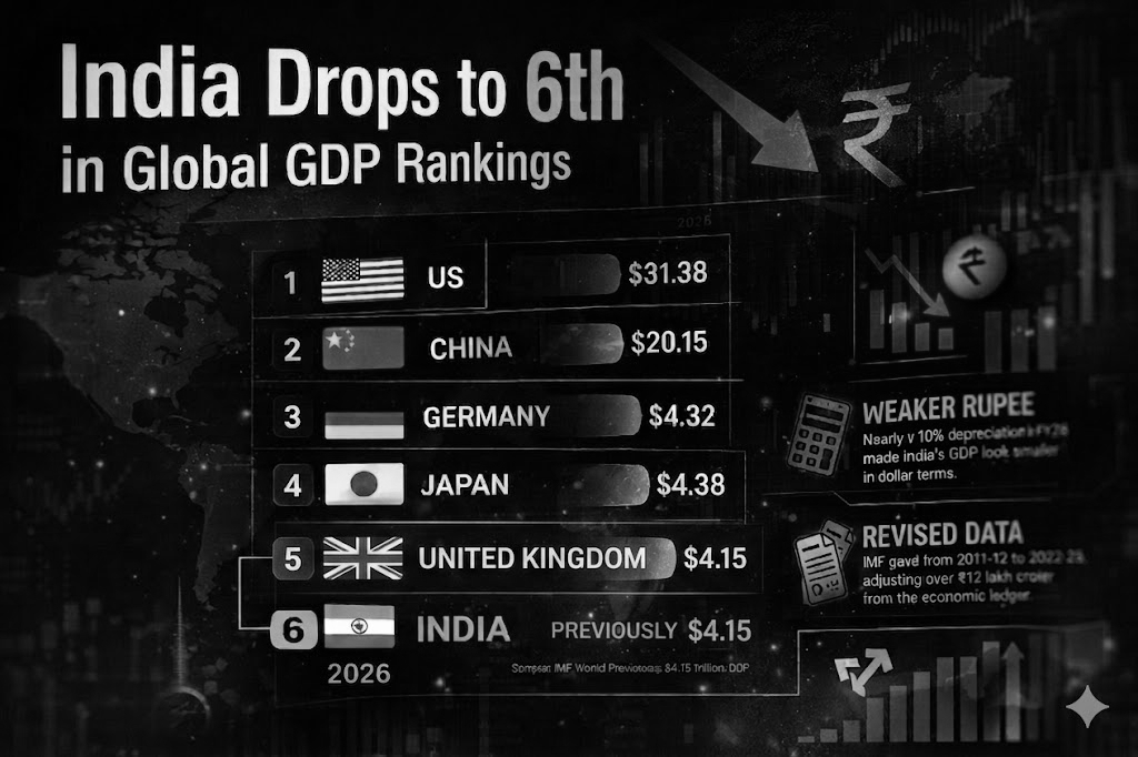 India slips to 6th largest economy: Fourth Was a Forecast Sixth Is the Fact, IMF revision puts UK in front
