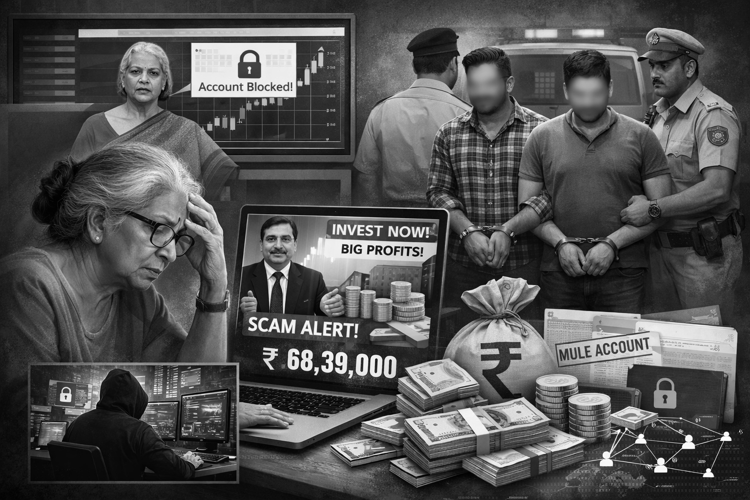 ₹68 Lakh Cyber Fraud: Two Bank Employees Caught in Delhi, Linked to Hyderabad Case