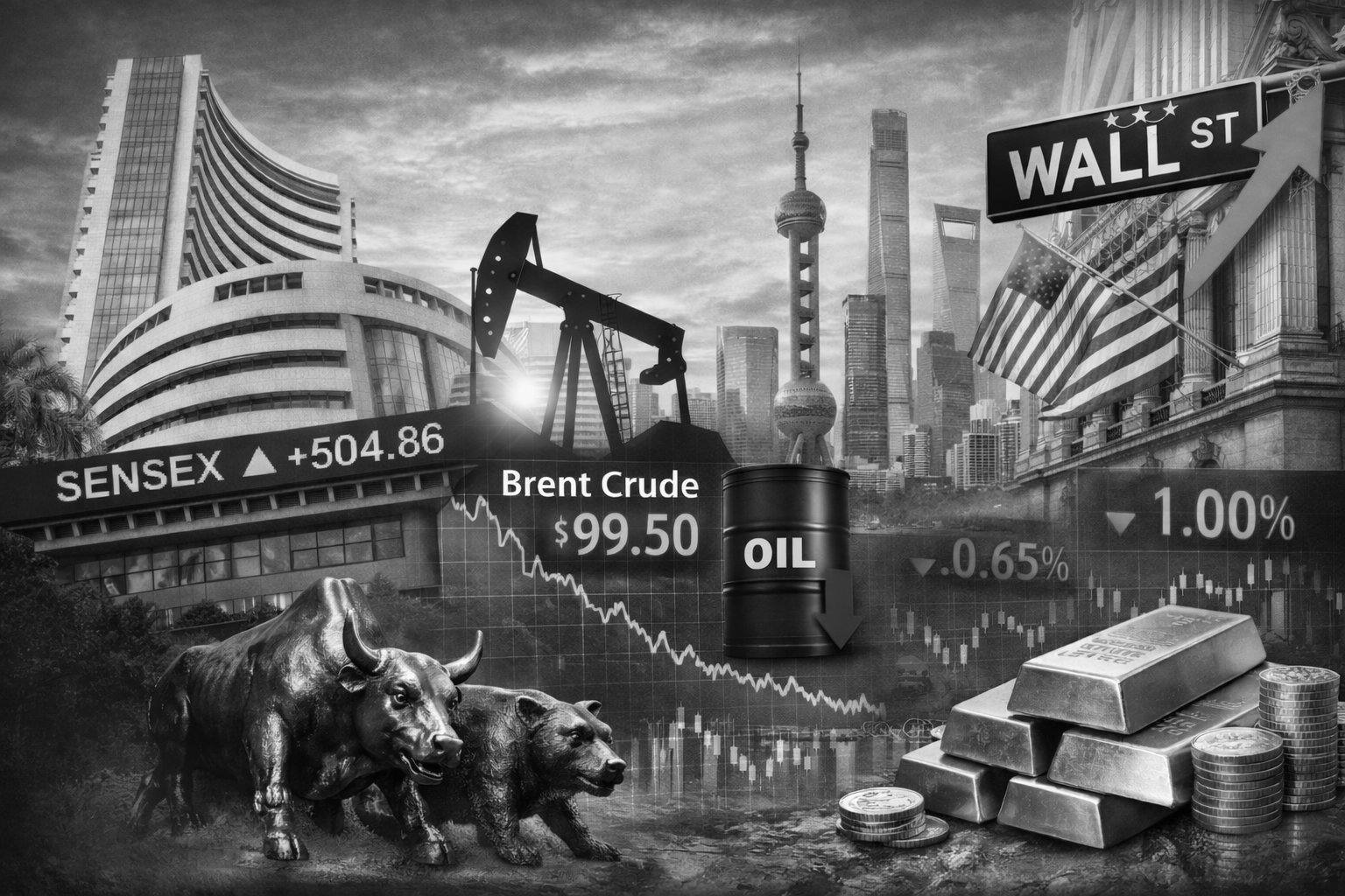 Sensex, Nifty Surge as Oil Slips Below $100 - Asian Markets Lag
