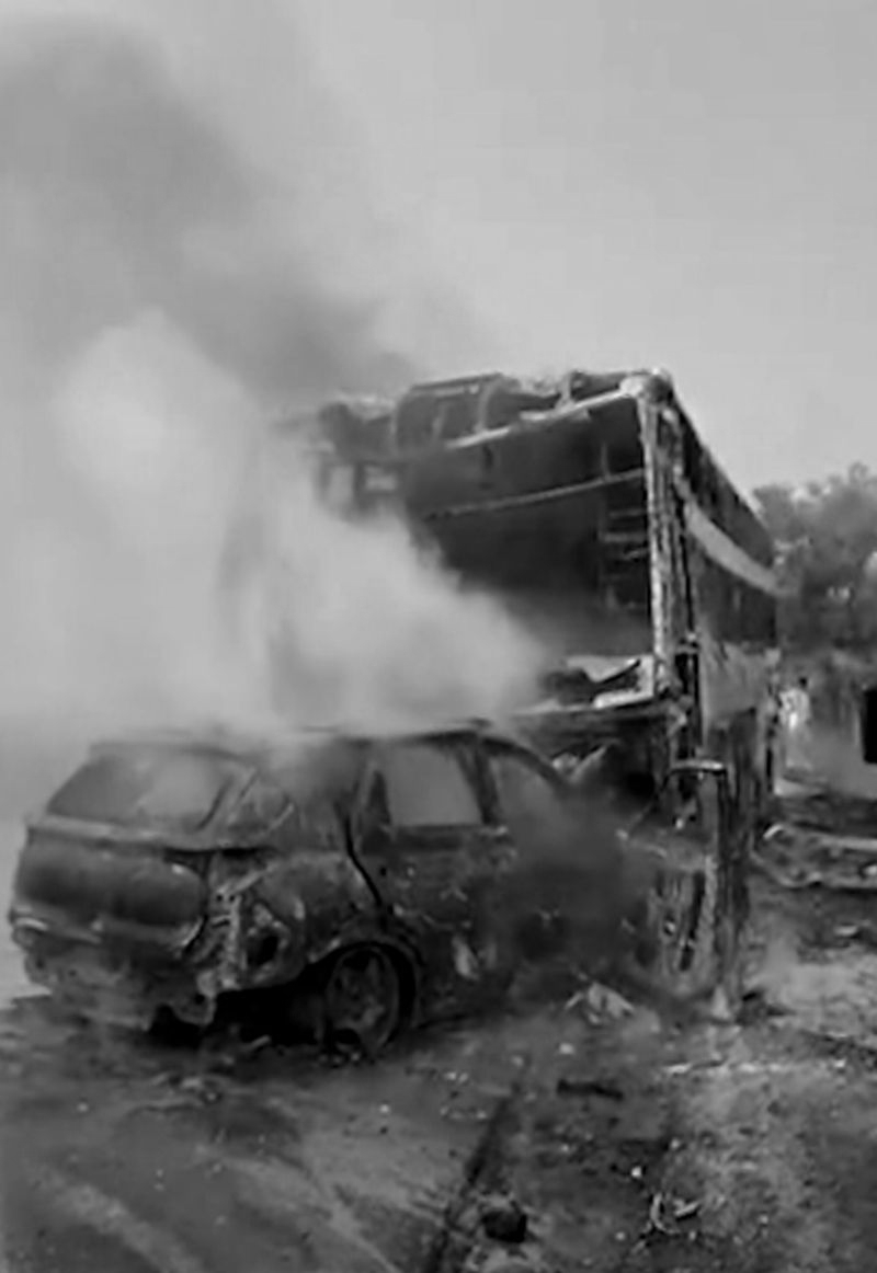 Karnataka horror crash: Nine family members die after vehicle catches fire in Surpur