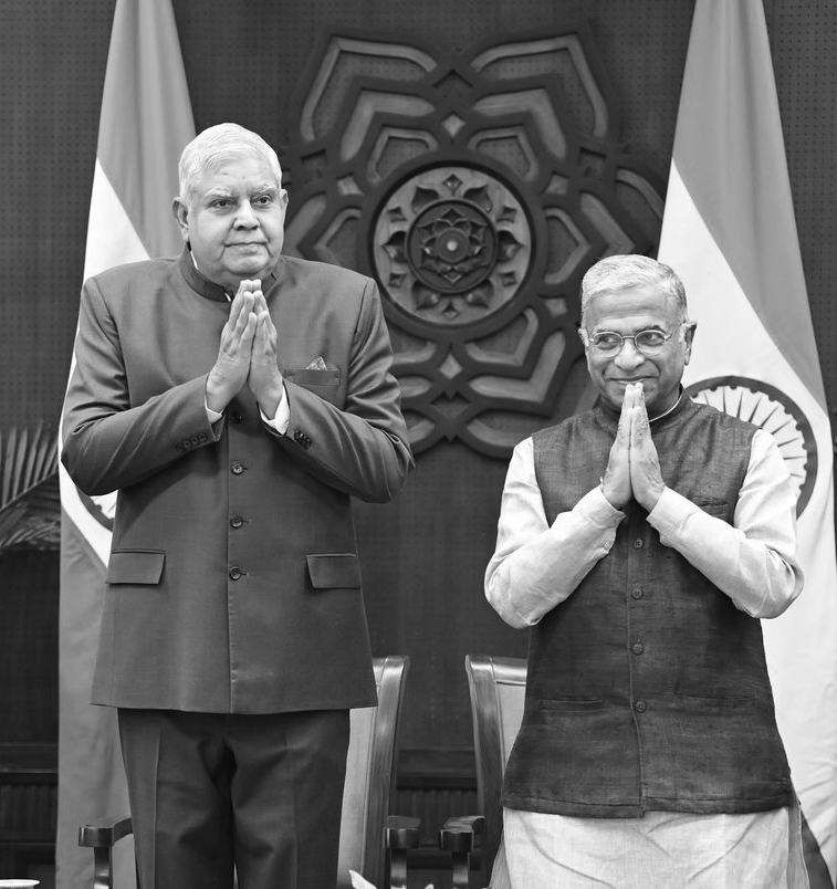 Jagdeep Dhankhar lauds Harivansh on third consecutive term as RS deputy chairman