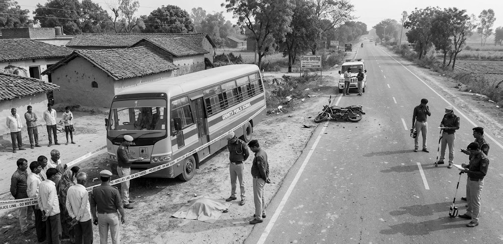 2 Fatal Road Tragedies in UP: Toddler Crushed by School Bus, Man Killed in Separate Crash