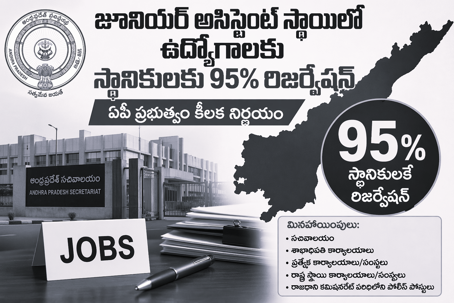 95% of Junior Assistant Posts Reserved for Locals in Andhra Pradesh!
