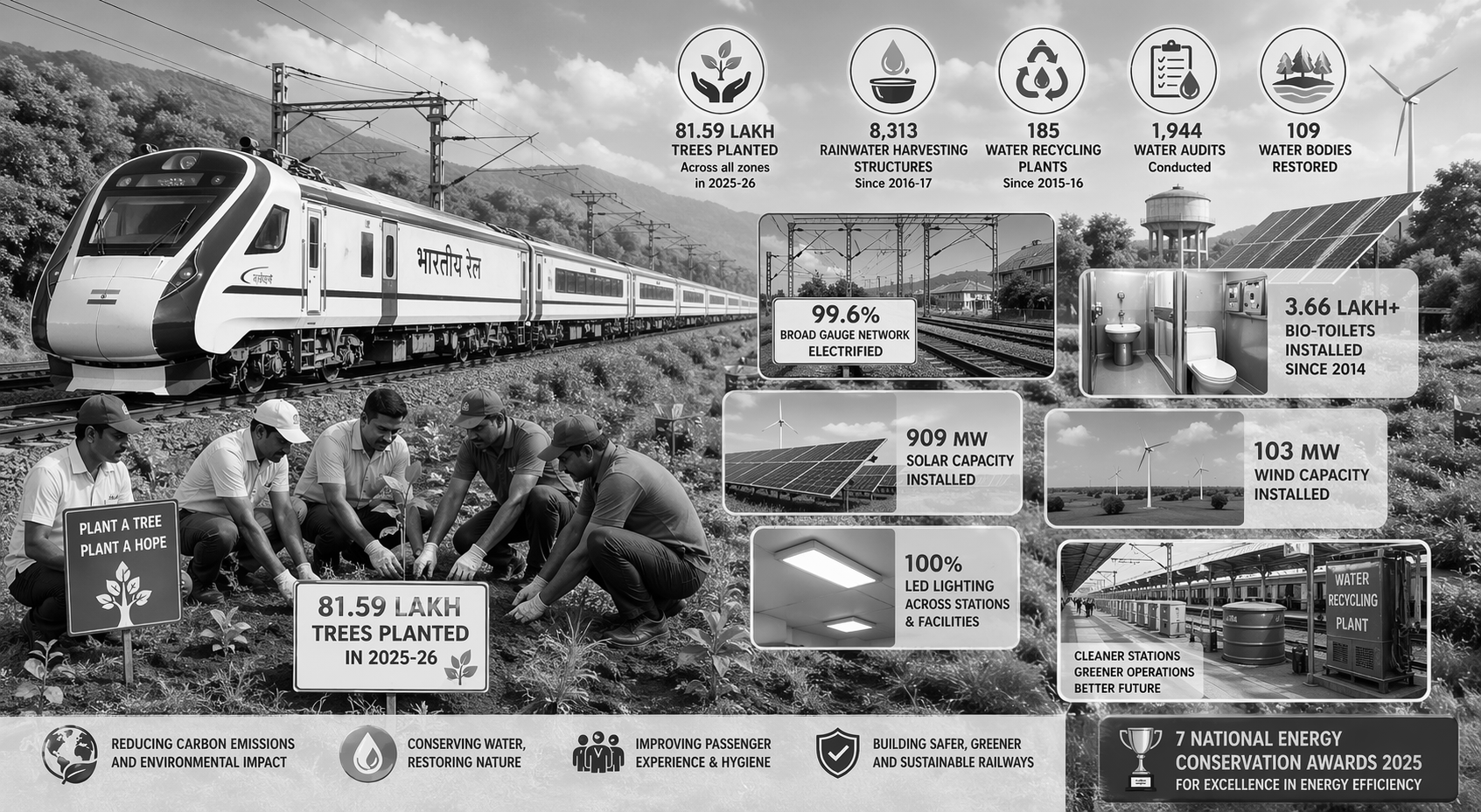 Indian Railways Plants 81 Lakh Trees, Powers Nationwide Green Transformation