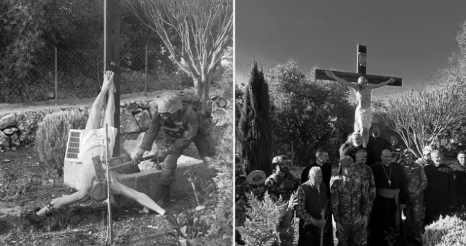 Viral Image of Destroyed Crucifix in Lebanon Leads to Israeli Military Probe and UN-Facilitated Replacement