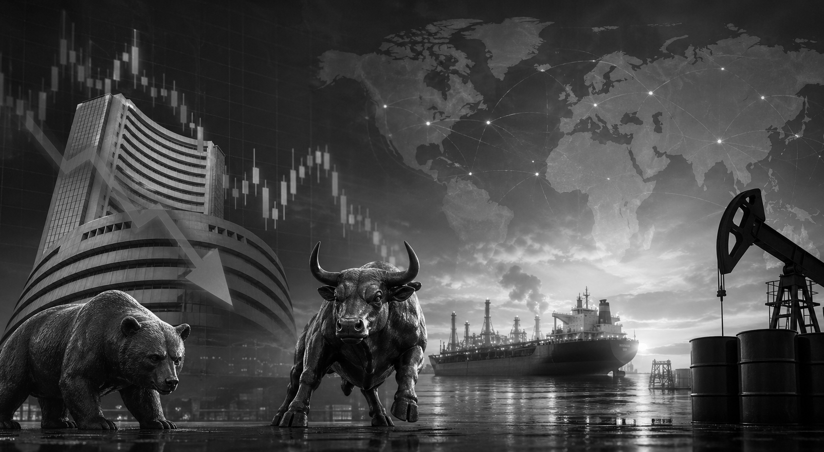 Markets Turn Volatile as Crude Climbs, FIIs Exit, Metals and Energy Hold Ground