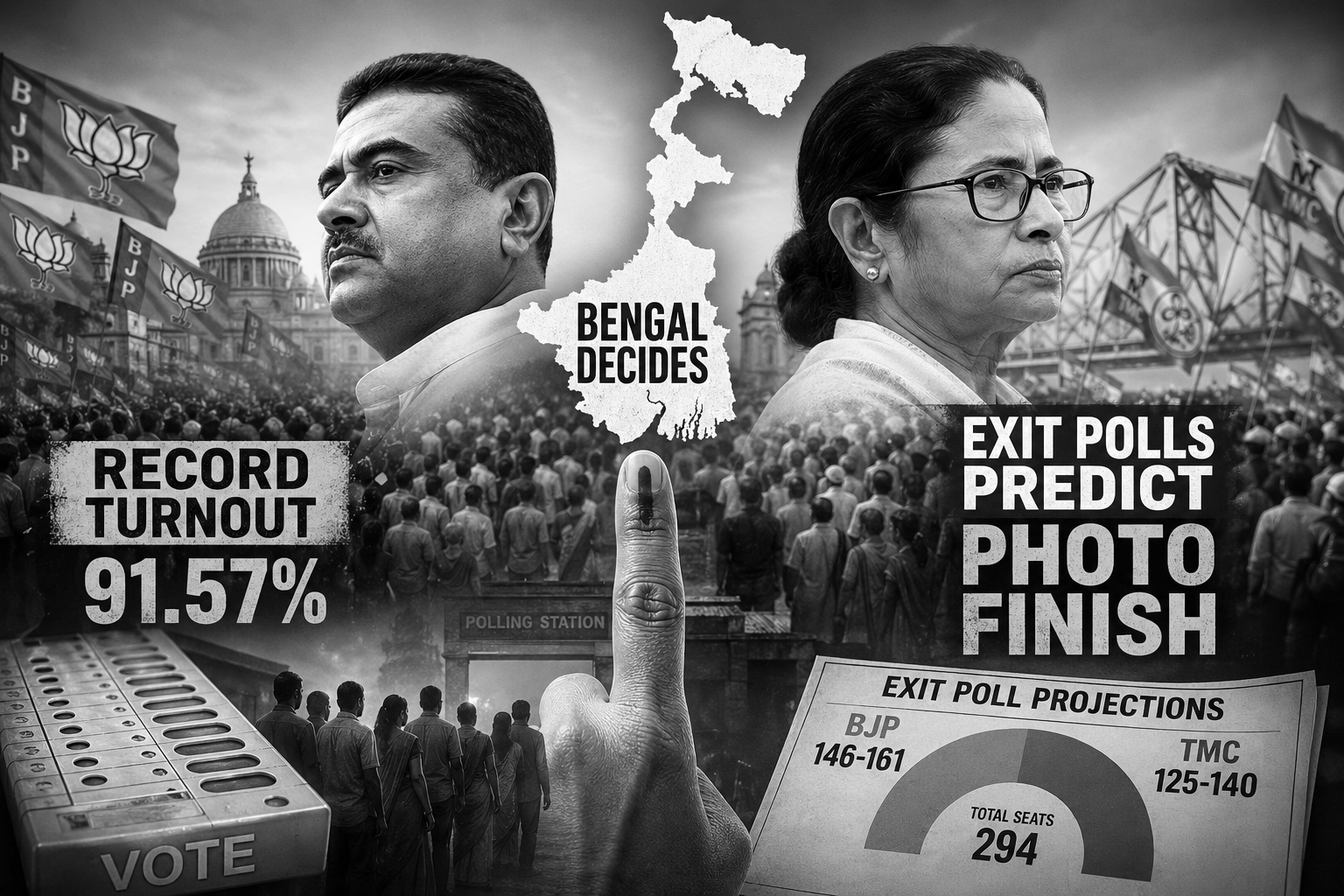 Democracy Delivers Verdict: Bengal Phase 2 Records High Turnout, Exit Polls Predict Photo Finish