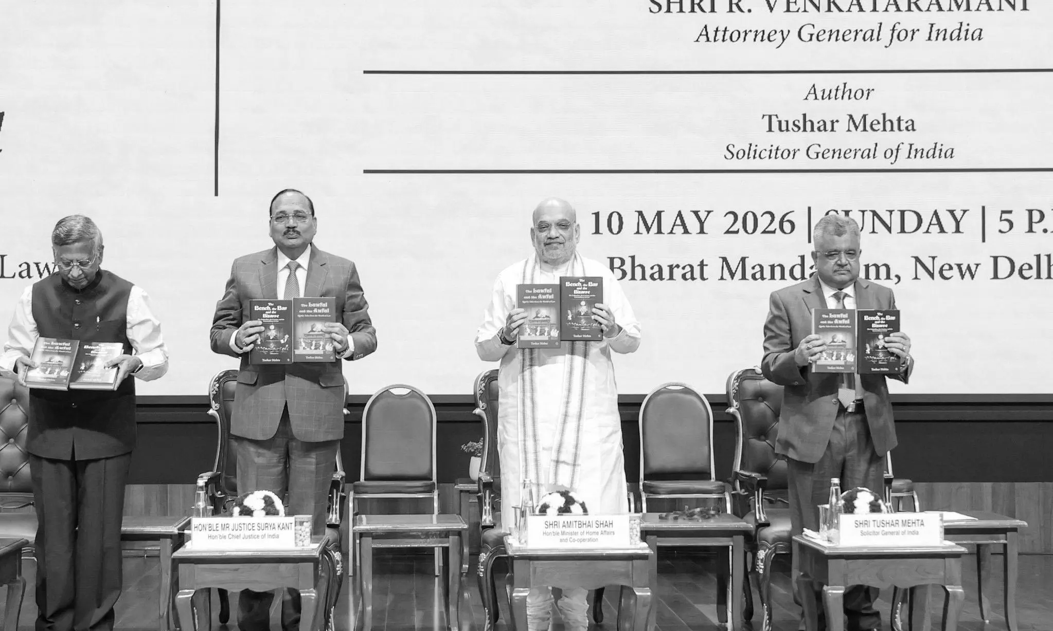 Shah Launches Solicitor General’s Book “The Bench, The Bar & The Bizarre”, Hails Judiciary