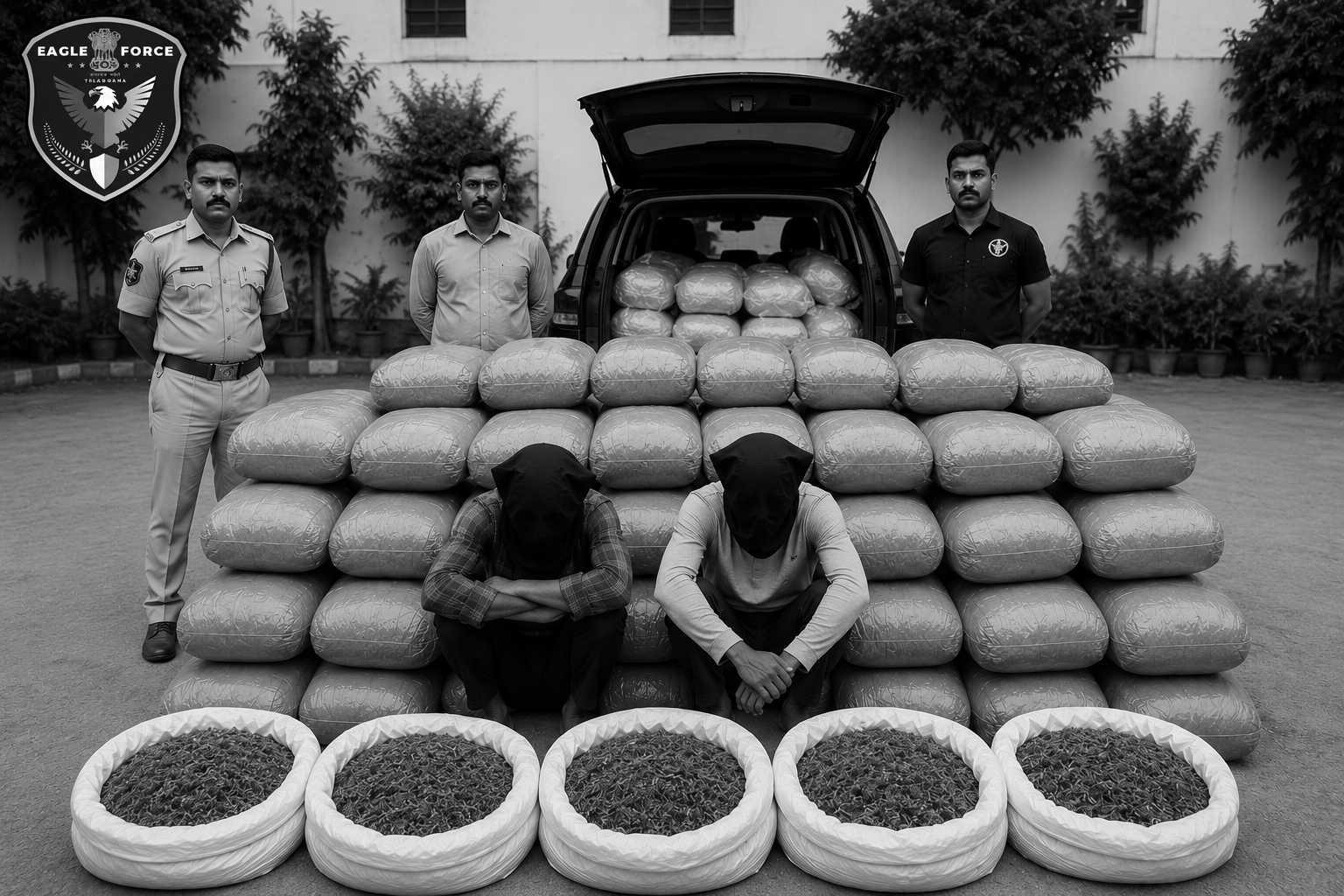 Telangana EAGLE Force Seizes 450 Kg Ganja in Twin Anti-Drug Operations
