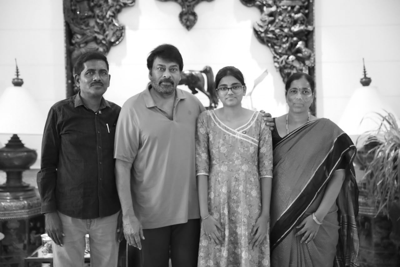 Chiranjeevi Meets TG EAPCET 2026 Topper M. Rushi in Warm Felicitation Moment