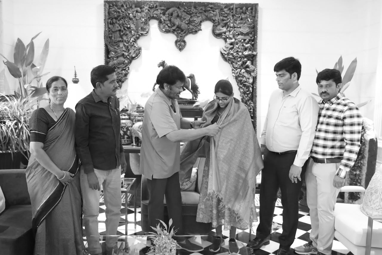 Chiranjeevi Meets TG EAPCET 2026 Topper M. Rushi in Warm Felicitation Moment