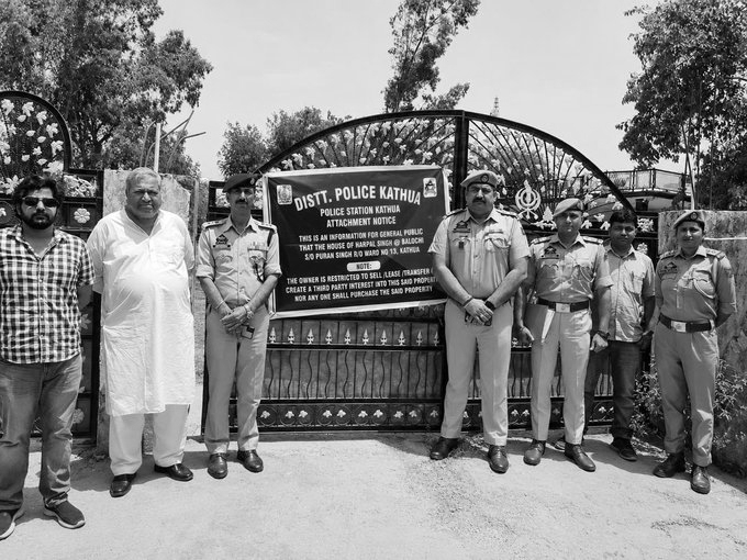J&K Police Attach Drug-Linked Properties Worth Rs 7.7 Crore in Kathua