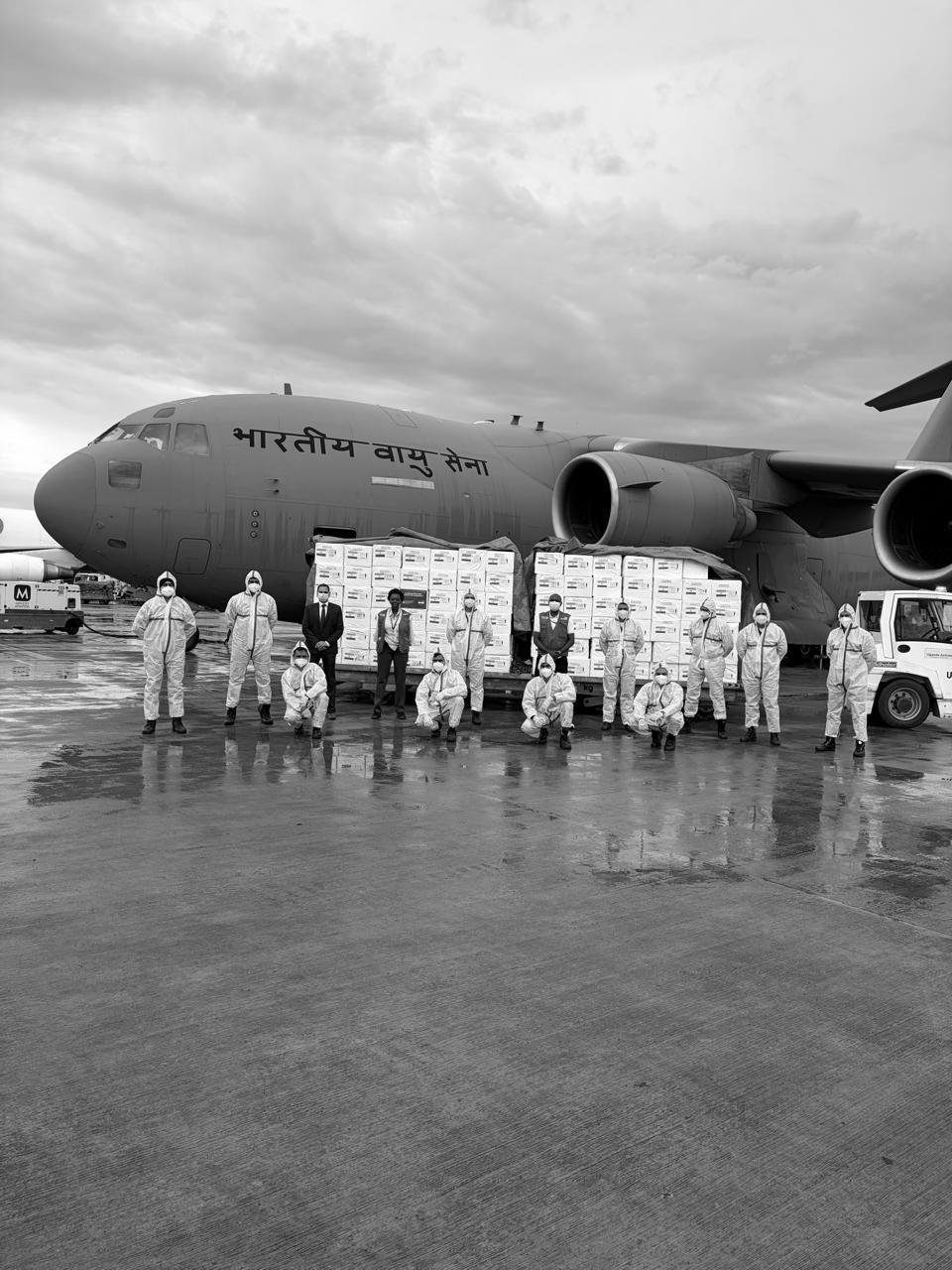 IAF's C-17 Globemaster III Delivers 45 Tonnes of Ebola Relief Supplies to Uganda