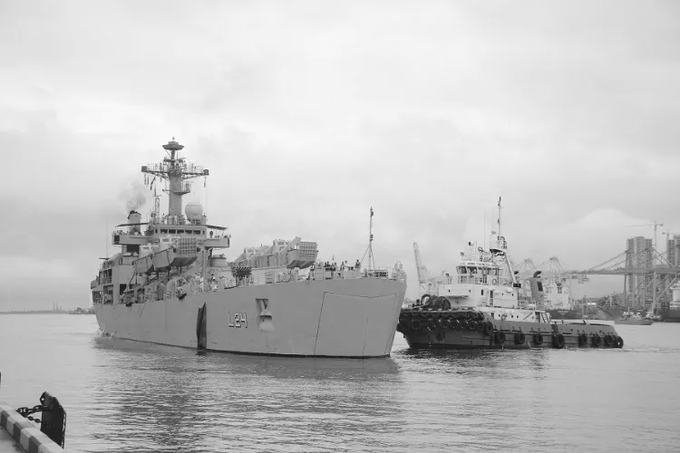 INS Airavat Arrives in Colombo With Key Equipment for Sri Lanka Coast Guard