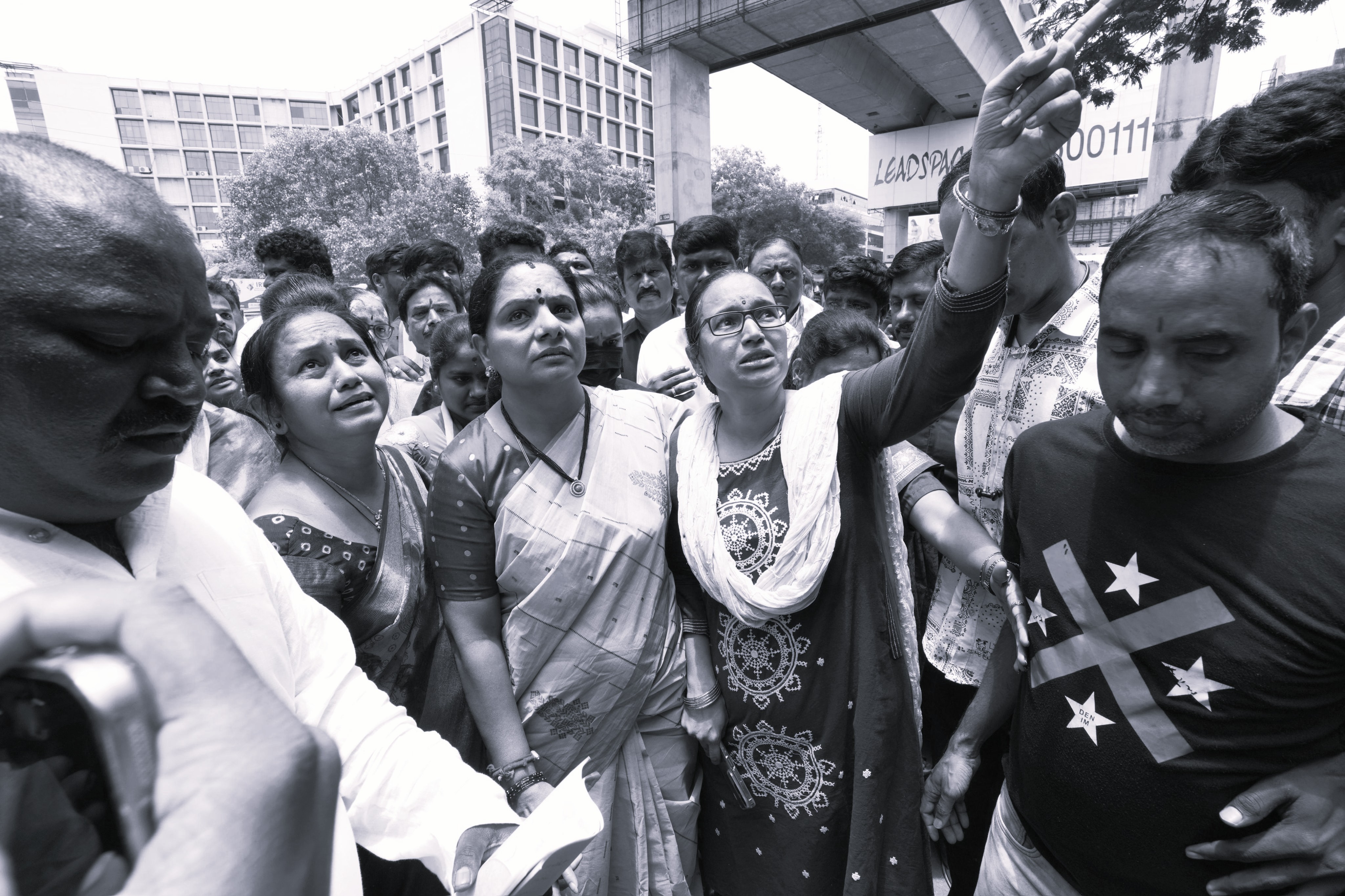 Kavitha Visits Ameerpet Fire Site, Alleges Official Negligence Behind Blaze
