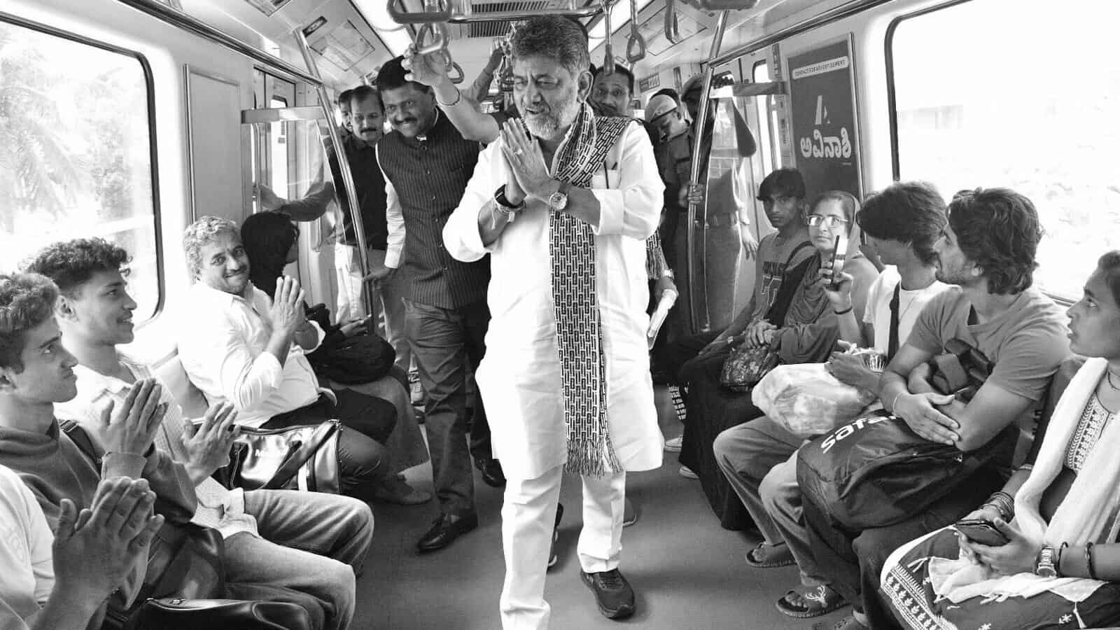 CM Shivakumar Takes Metro to Kanakapura, Begins Gratitude Tour in Constituency
