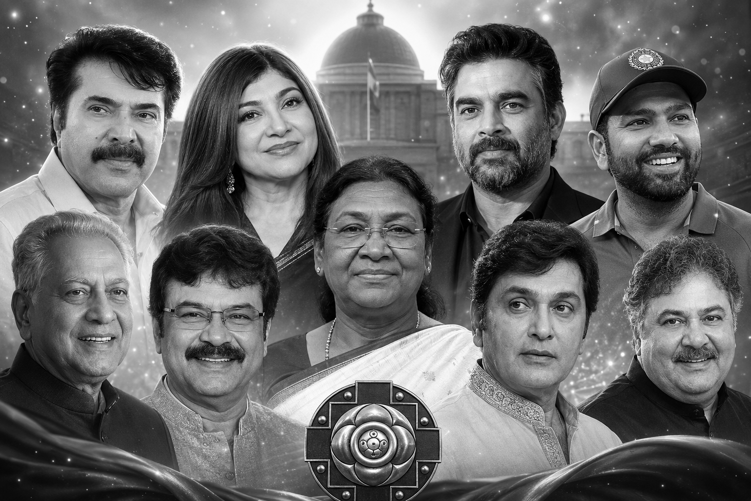Prez Murmu to Present Remaining Padma Awards on June 23: Mammootty, Madhavan, Rohit Sharma Among 65 Awardees