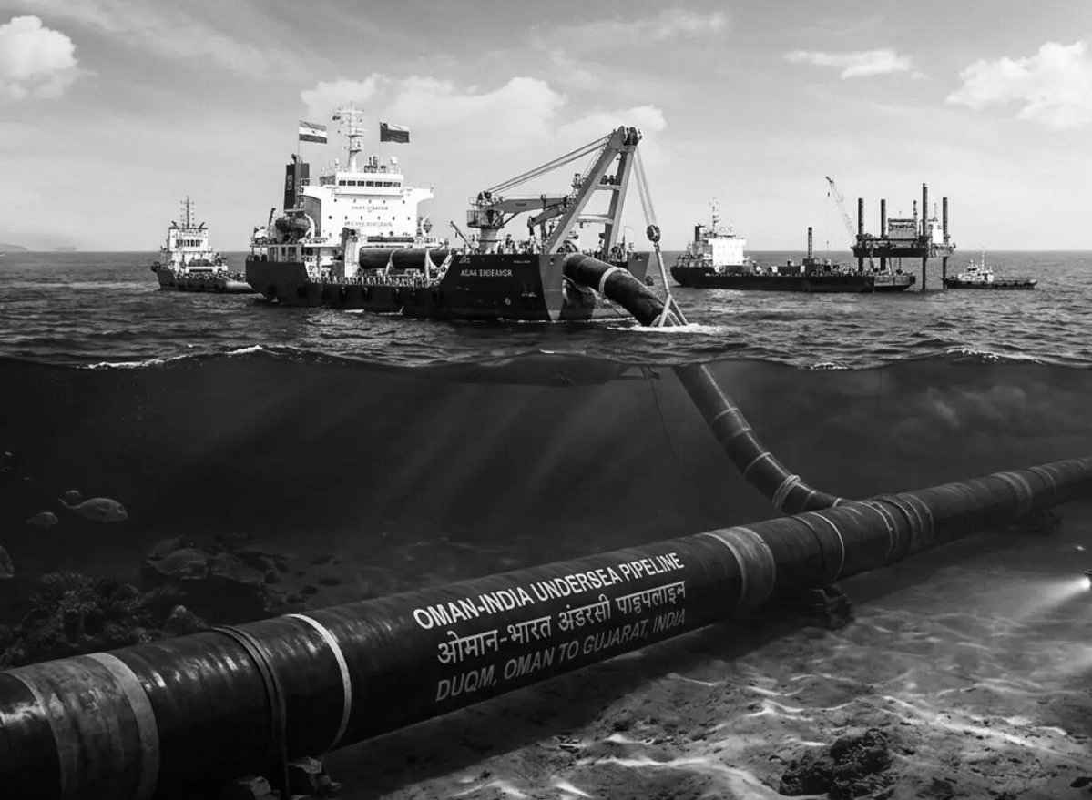 From Oman to Gujarat: India Advances Rs 40,000 Cr Undersea Gas Pipeline Under Arabian Sea