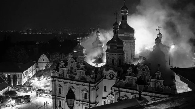 Russia Pounds Kyiv and Kharkiv, Historic Monastery Damaged, Five Rescuers Killed