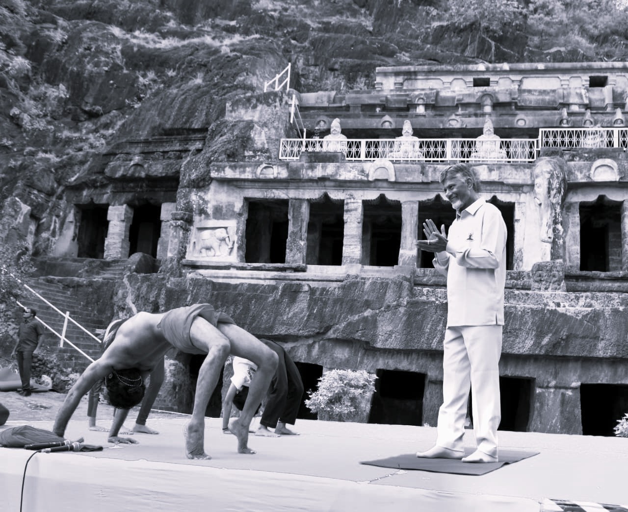 CM Chandrababu Naidu, Baba Ramdev Highlight Yoga’s Global Impact at Undavalli Caves