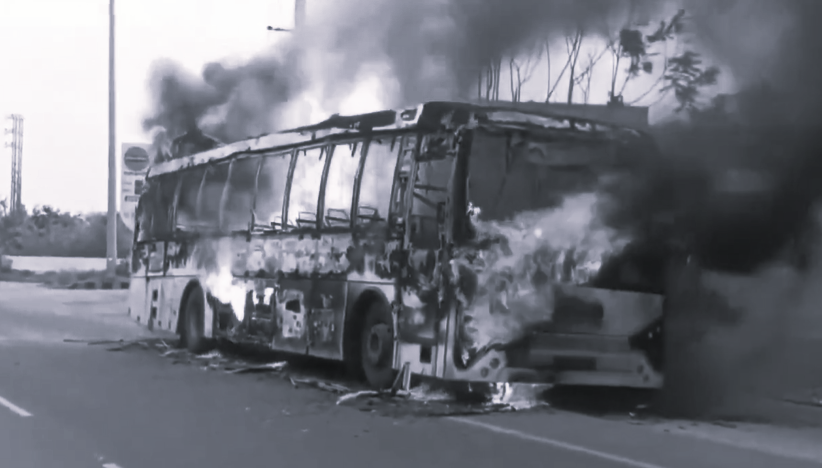 Electric RTC Bus Gutted In Fire Near Karimnagar As All 37 Passengers Safe