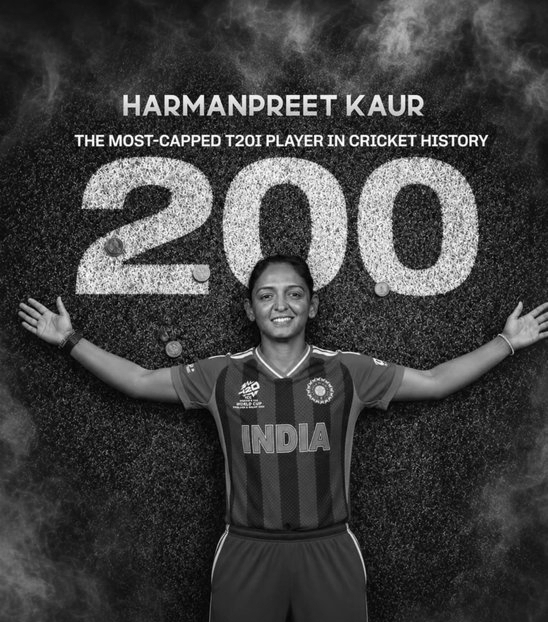 Historic Feat! Harmanpreet Kaur Becomes First Player to Reach 200 T20 Internationals