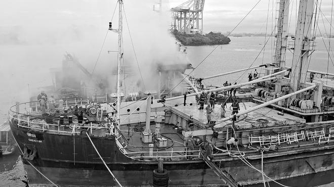 Major Fire Breaks Out on Cargo Barge Under Maintenance at Kochi Shipyard