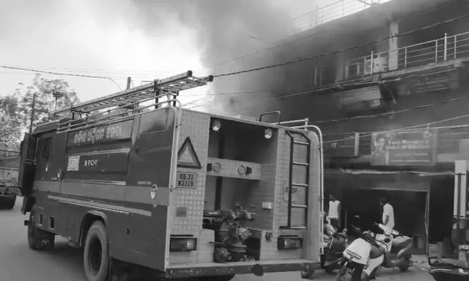 Massive Fire Ravages Bolangir Market Complex, Eight Shops, EV Showroom Damaged
