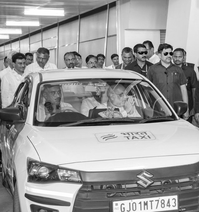 Amit Shah Launches Bharat Taxi in Gujarat, Says Cooperative Taxi Model Will Reach 500 Cities