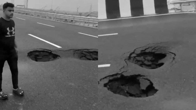 Viral Video Prompts Action: NHAI Suspends Two Officials Over Expressway Cave-In