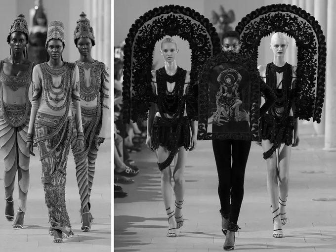 Rahul Mishra Turns Ancient Temple Sculptures Into Couture At Paris Fashion Week