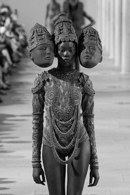 Rahul Mishra Turns Ancient Temple Sculptures Into Couture At Paris Fashion Week