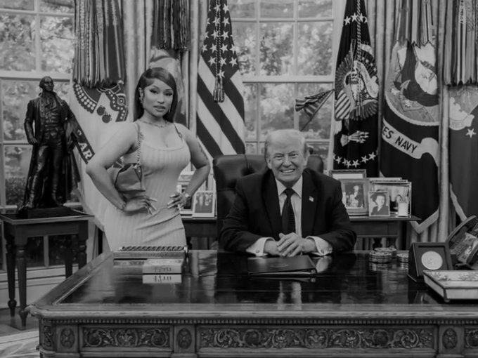 Trump Calls Nicki Minaj 'So Hot' At Rose Garden Lunch, Then Mixes Her Up With SBA Chief