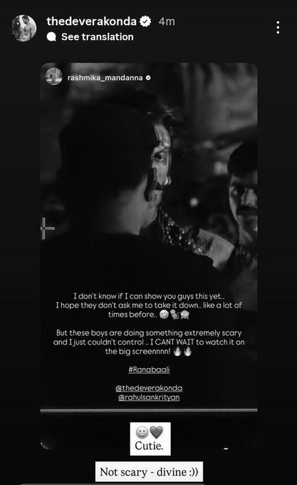 Rashmika Shares BTS of Vijay's Ranabaali Look, Calls It 'Extremely Scary', He Says 'Divine'